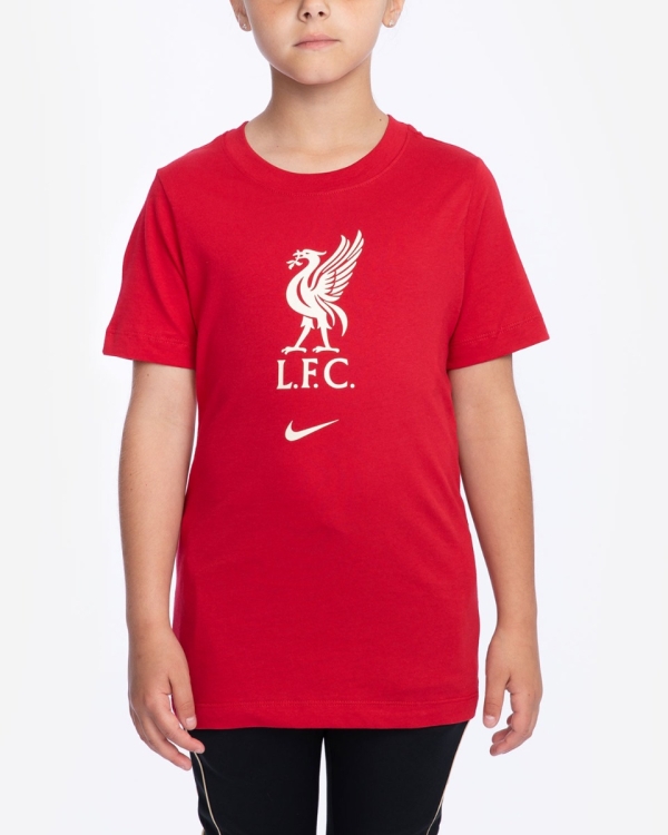 Lfc Nike Junior Red Fossil Evergreen Crest Tee