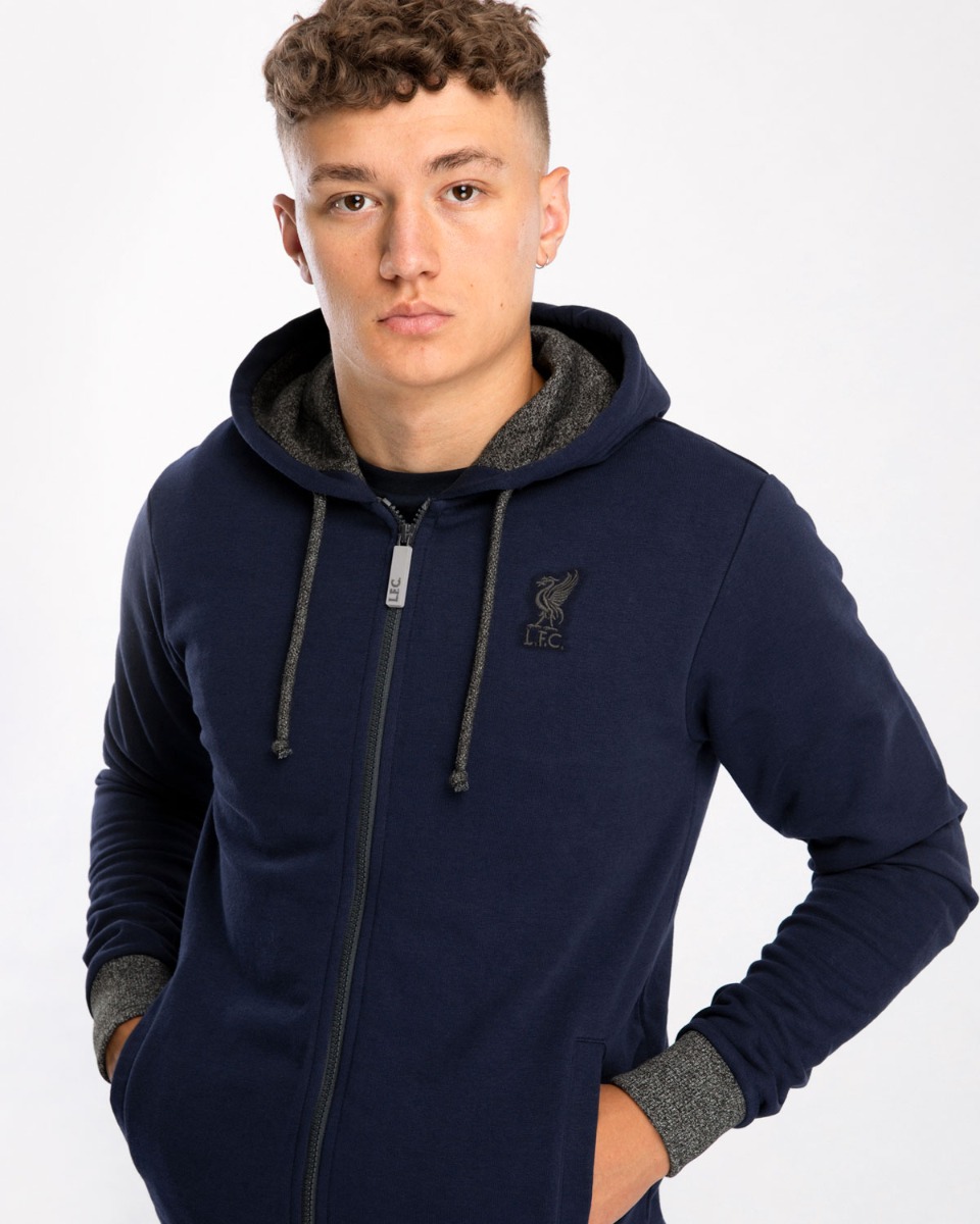 lfc mens charcoal marl zip thru hoody