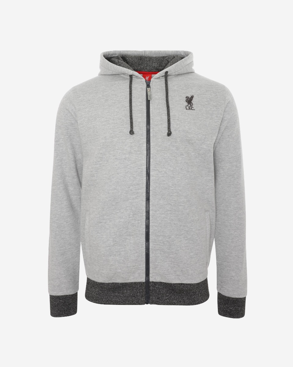 lfc mens charcoal marl zip thru hoody