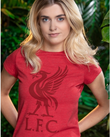 Liverpool FC T-Shirt Liverbird Rouge Femme LFC Oficiel