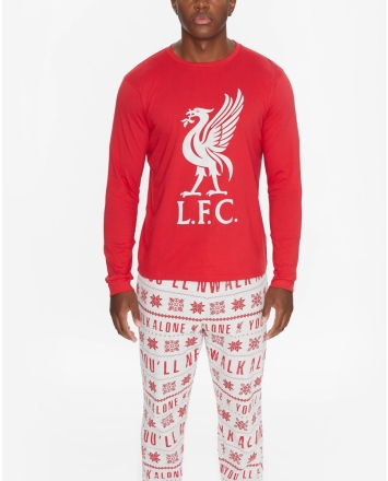 Mens Official Liverpool Football Club Black Red Short LFC Pyjamas 