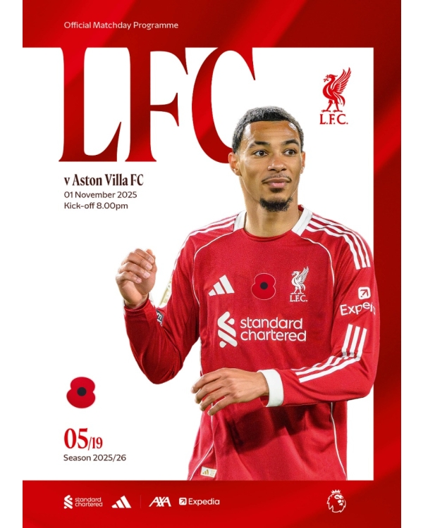 Matchday Programme LFC vs Aston Villa Premier League 01/11/2025
