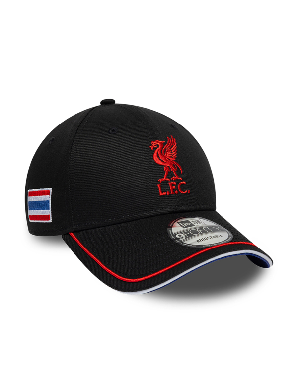 Berretto Snapback Liverpool FC – Nero Con Visiera Rossa, Logo Ricamato, Taglia Unica, Chiusura Regolabile, Prodotto Ufficiale