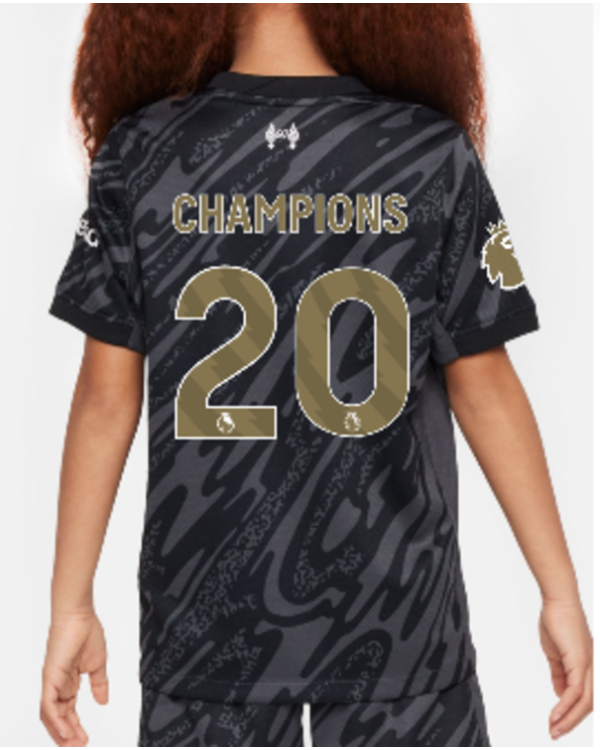 LFC Nike Little Kids 24/25 Black Goalkeeper Kit - CHAMPIONS 20
