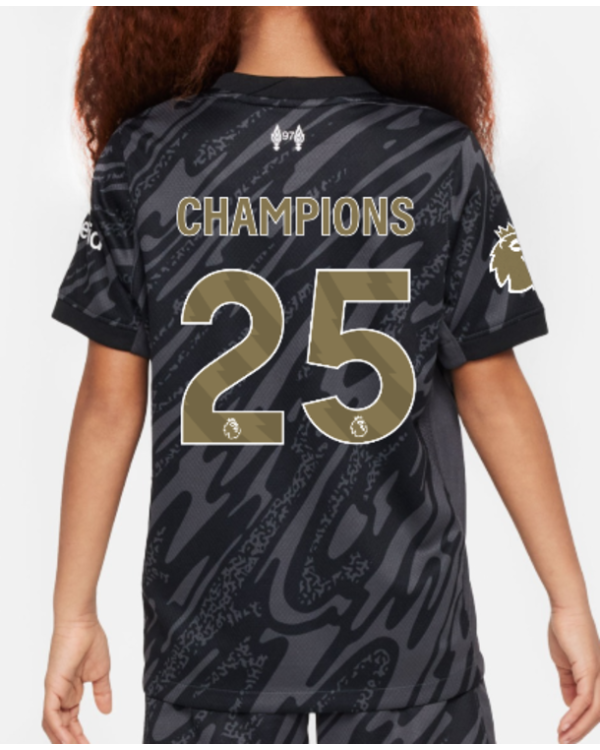 LFC Nike Little Kids 24/25 Black Goalkeeper Kit - CHAMPIONS 25