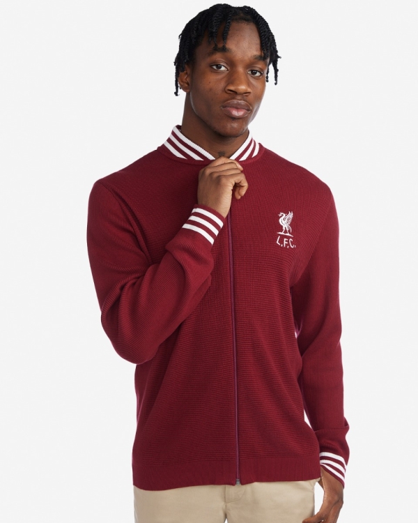 LFC Mens Heritage Red Shankly Knit Zip Through