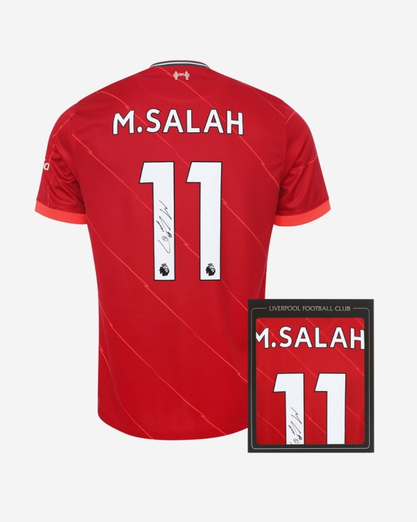 箱入り】Liverpool FC サイン入り 21-22 サラー Tシャツ