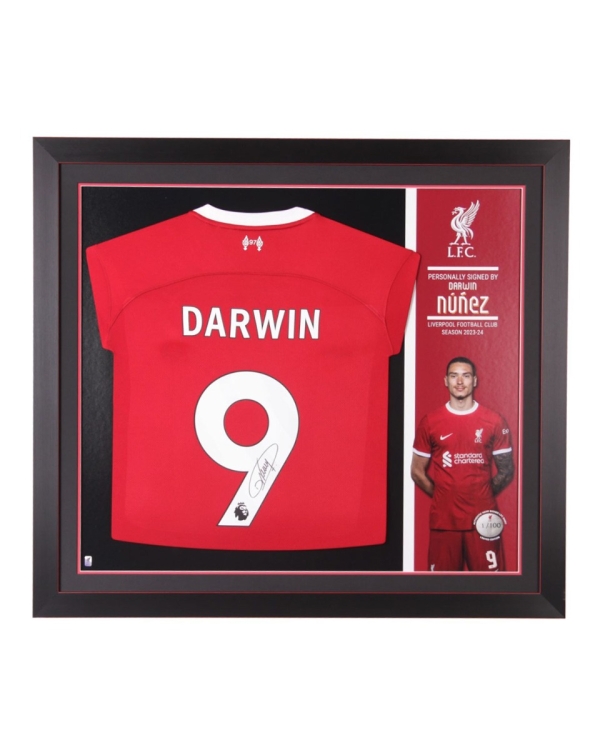 LFC Signed 23/24 Darwin Núñez Framed Shirt