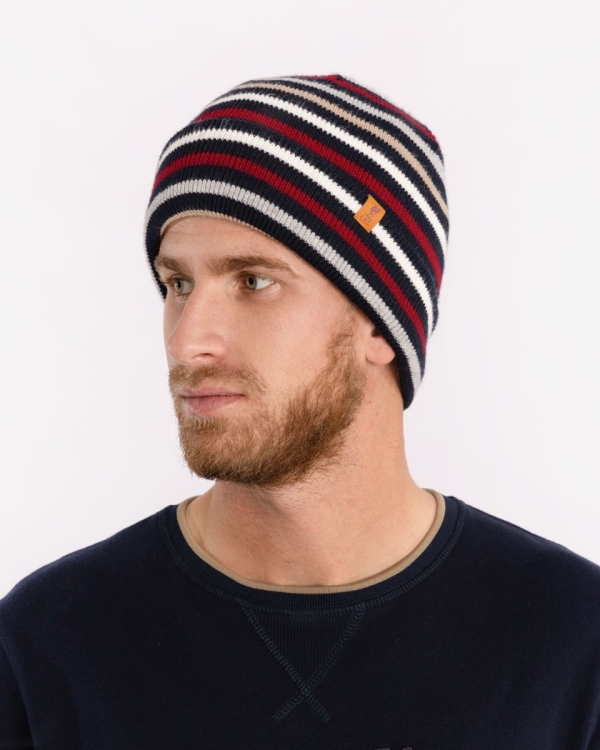 Late Nite Star Striped Logo Beanie (Blue) main image 0