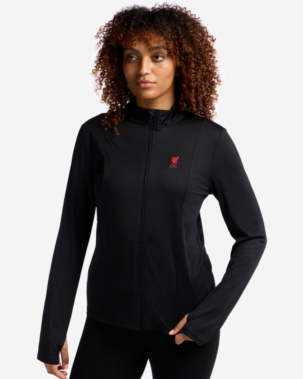 LFC Womens Poly Zip Through Poly Top Black