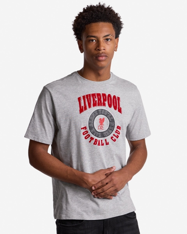T-shirt Uomo Icon Sports Liverpool FC Liverbird Logo, Cotone E Poliestere, Small, Striper Ll Cvo Textured