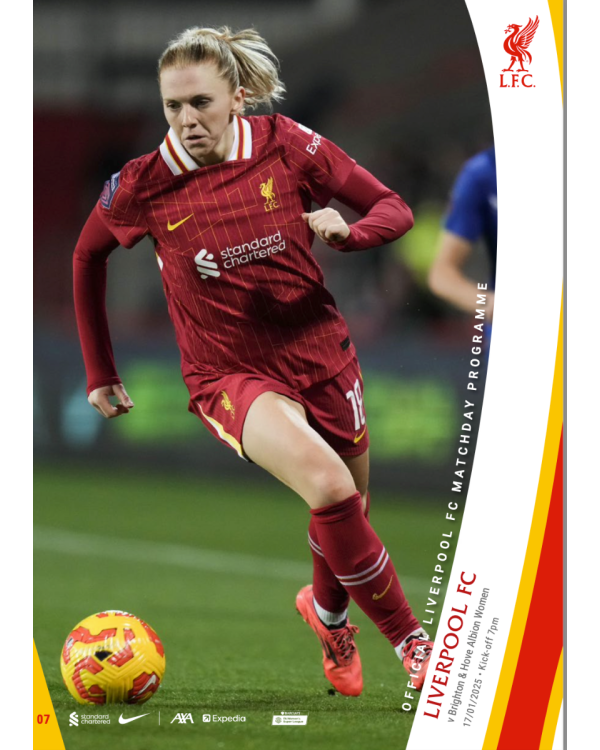 WSL Matchday Programme 7 - LFC W VS Brighton W - 17.01.2025