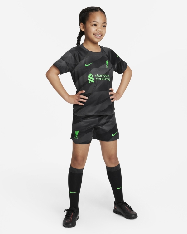 LFC Nike Little Kids 23 24 Black Goalkeeper Kit