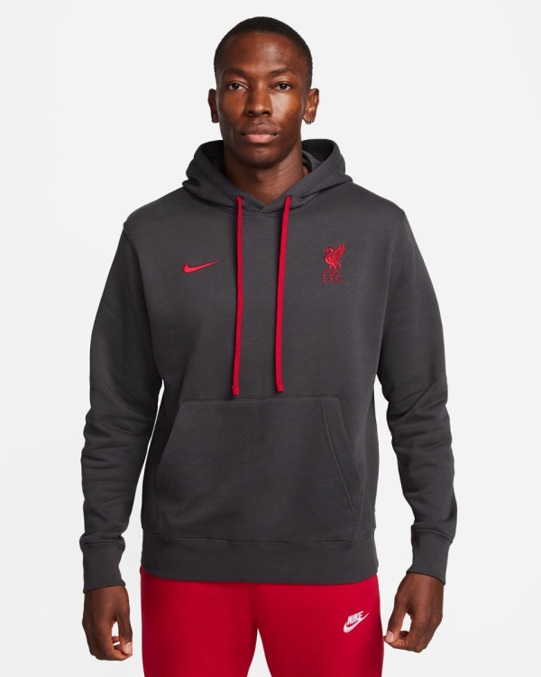 LFC Nike Mens Pullover Hoodie Dark Grey