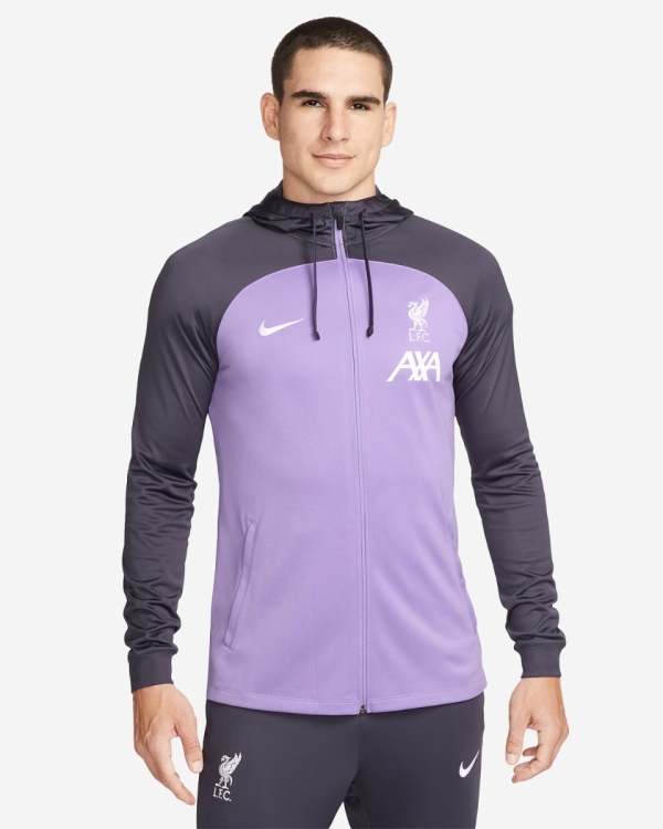LFC Nike Mens 23 24 Strike Hooded Track Jacket Purple