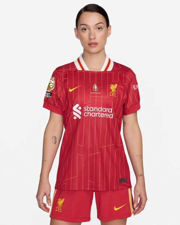 LFC Nike Womens 24/25 Home Stadium Jersey - CHAMPIONS 24/25 & Gold Trophy & Insignia