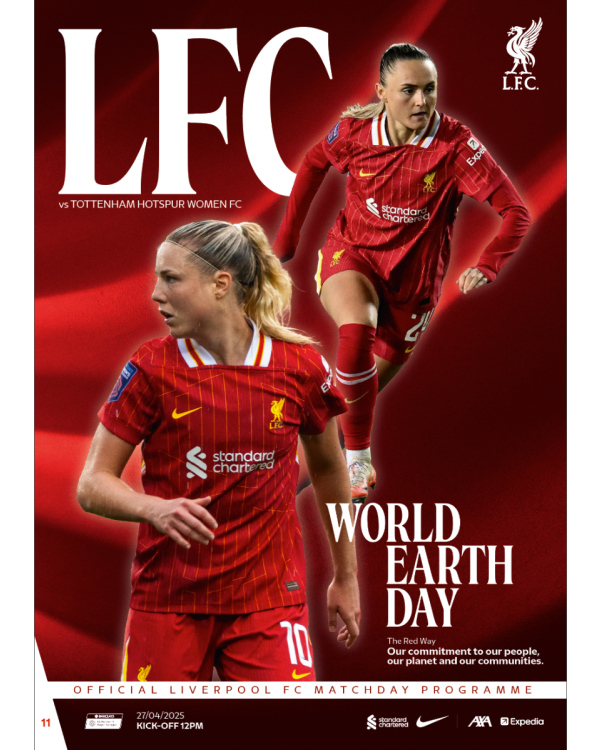 WSL Matchday Programme 11 - LFC W VS Tottenham W - 27.04.2025