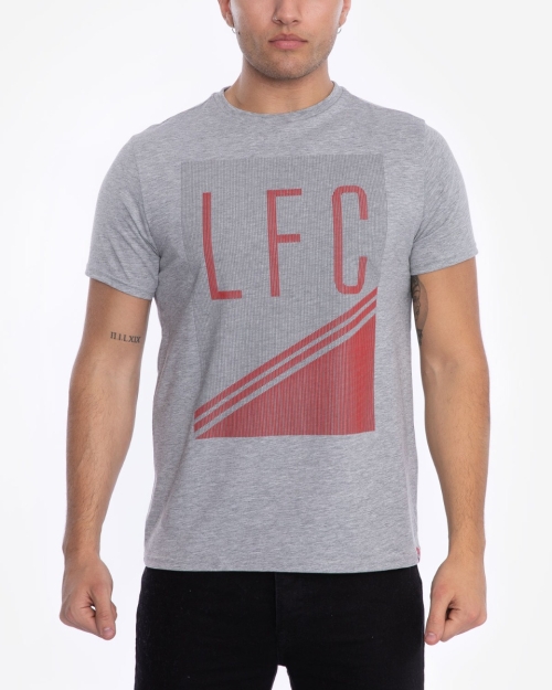 LFC Mens Grey Marl Raised Print Tee