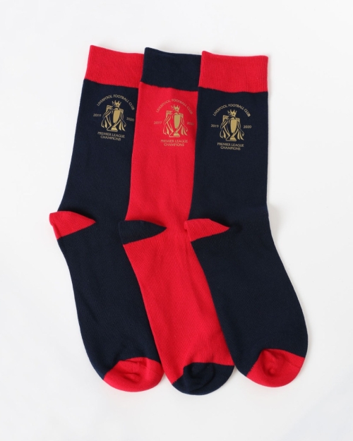 LFC Premier League Champions 19/20 3 Pack Sock 