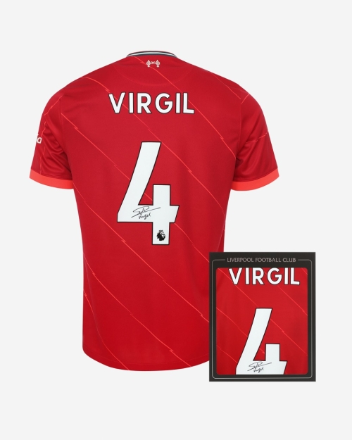 LFC Signed 21-22 Virgil van Dijk Boxed Shirt