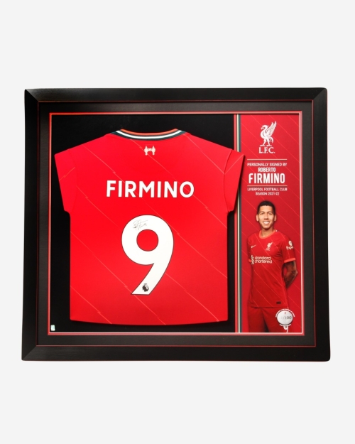 LFC Signed 21-22 Firmino Framed Shirt