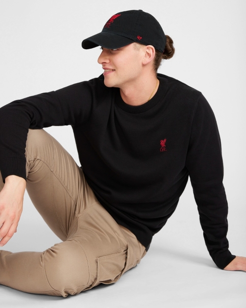 LFC Mens Crew Neck Knit Sweatshirt Black