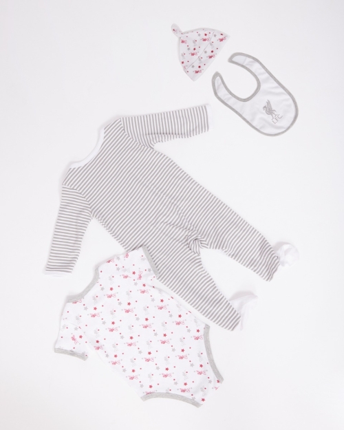 LFC 4 Piece White & Grey Babywear Set