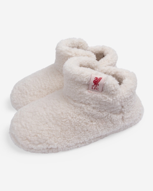 LFC Junior Girls Boot Slippers Ecru