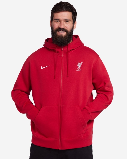 LFC Nike Mens 23/24 Full Zip Club Hoodie Red