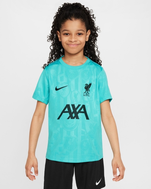 LFC Nike Youth 24/25 Away Pre-Match Short Sleeve Top Washed Teal