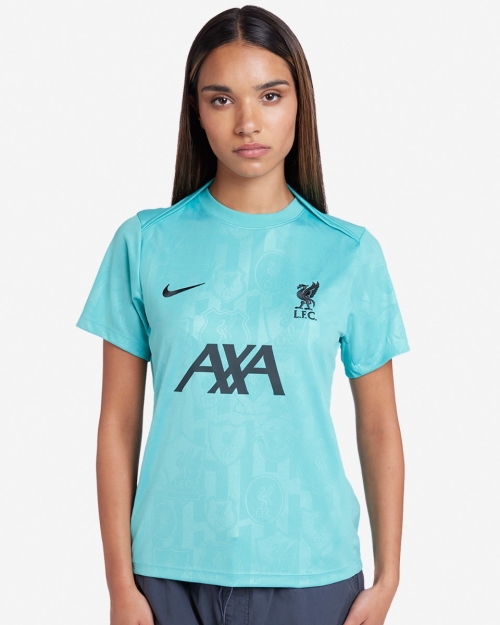 LFC Nike Womens 24/25 Away Pre-Match Short Sleeve Top Washed Teal