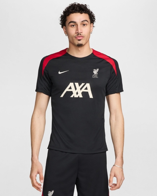 LFC Nike Mens 24/25 Coaches Short Sleeve Strike Training Top Black
