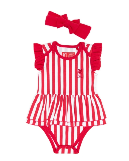 LFC Baby Frill Stripe Bodysuit Red & White