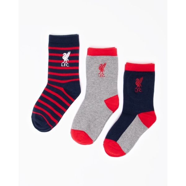 Liverpool FC LFC Junior 3 Pack Boxed Socks 65592 FOOTY.COM