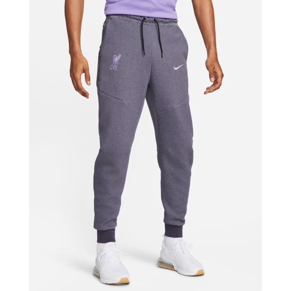 LFC Nike Mens 23/24 Tech Fleece Pants - Grey & Purple