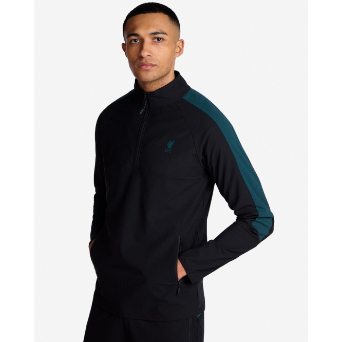 LFC Mens Panel Zip Through Top Black