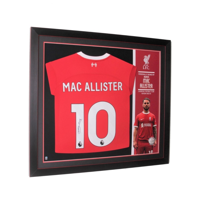 LFC Signed 23/24 Mac Allister Framed Shirt