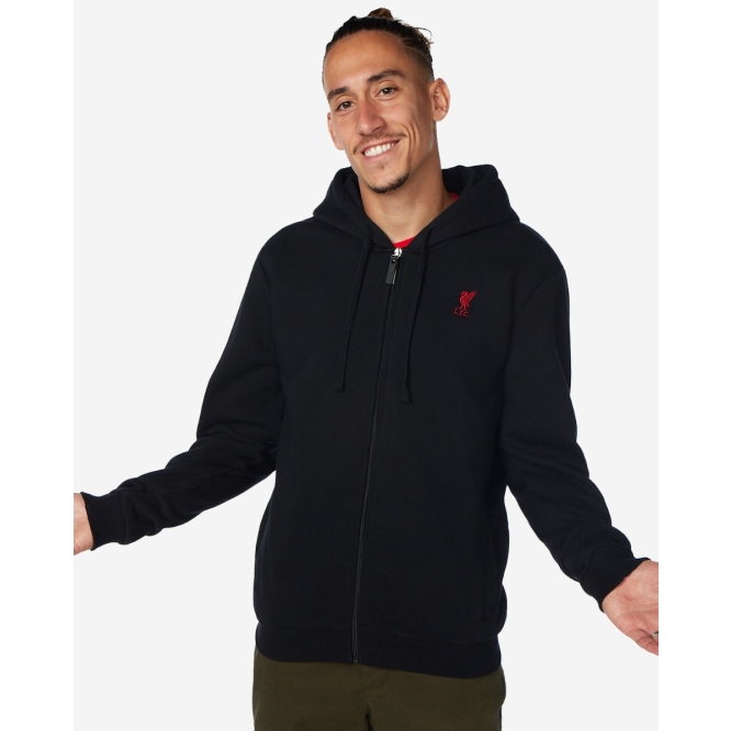 Black zip through hoodie hotsell