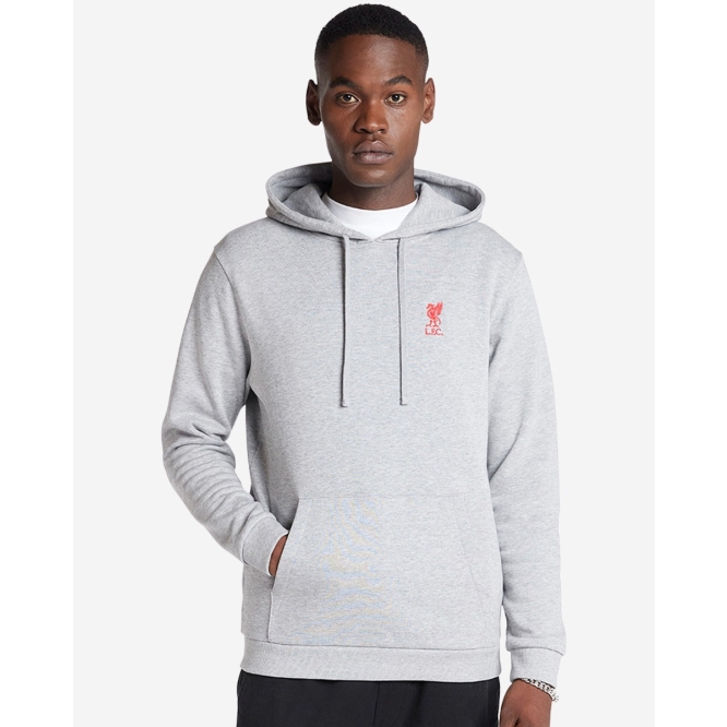 LFC Mens Logo Overhead Hoody Grey Marl