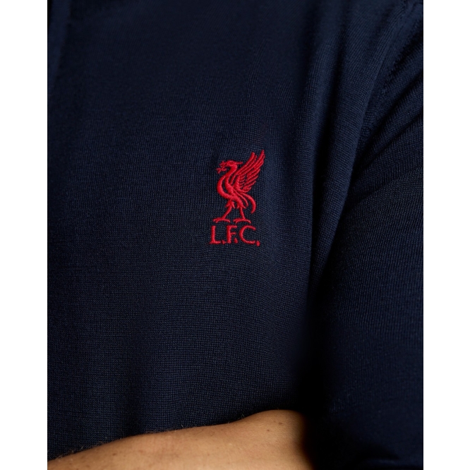LFC X John Smedley Mens Midnight Quarter Zip Jumper