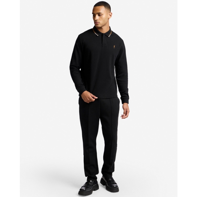 LFC Mens Long Sleeve Tipping Polo Black