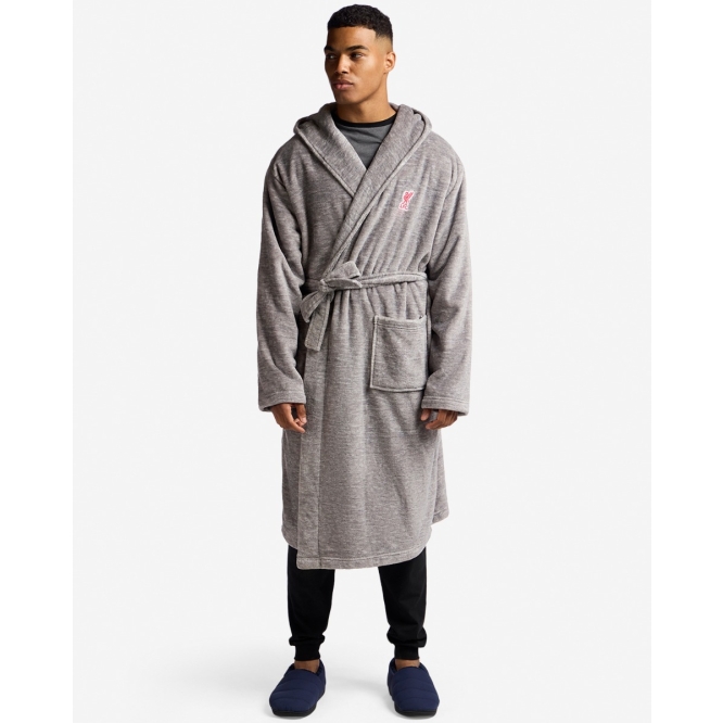 mens grey dressing gown with hood Men's Luxury Robe, Grey Luxury Bathrobe
