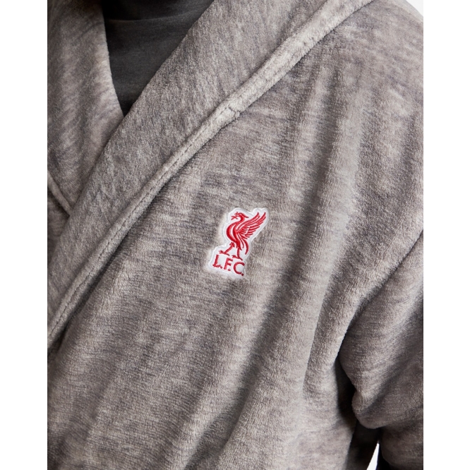 LFC Mens YNWA Hooded Dressing Gown Grey