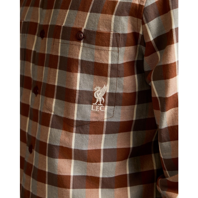 その他 TEN CHECK SHIRT XL BROWN 3sixteen Open Collar Shirt - Amber Micro Plaid | Long Sleeve