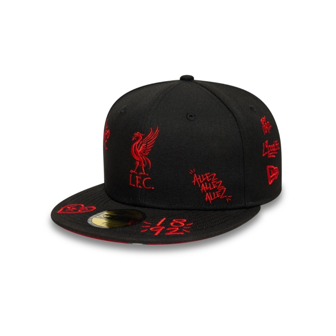 LFC New Era 59FIFTY Scribble Cap Black & Red