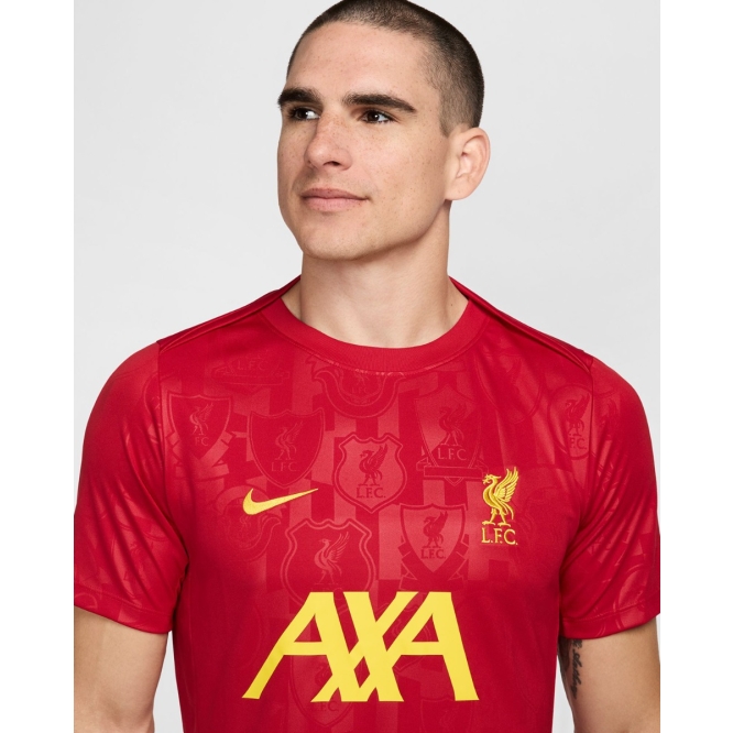 LFC Nike Mens 24/25 Home Pre-Match Short Sleeve Top Gym Red