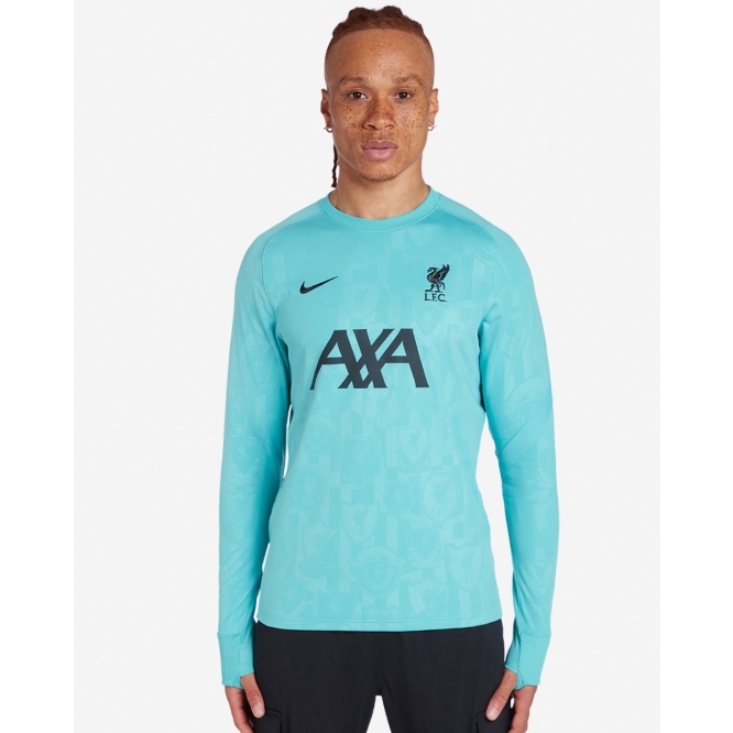 LFC Nike Mens 24 25 Away Pre Match Long Sleeved Top Washed Teal