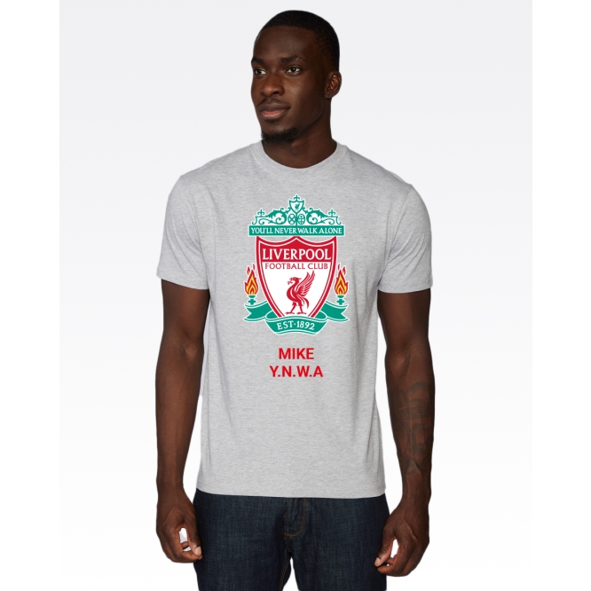 Personalise your LFC Crest Personalised Grey Tee at the Official LFC Online Store