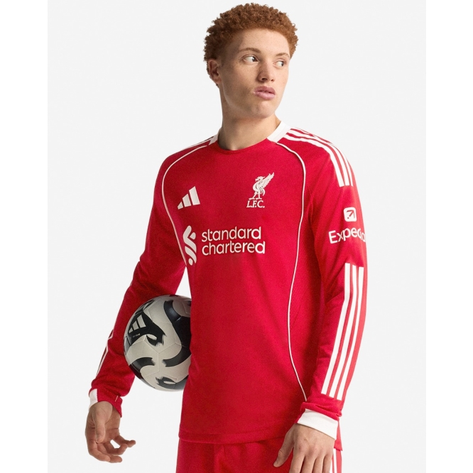 LFC Adidas メンズ 25/26 オーセンティックホームロングスリーブジャージ
