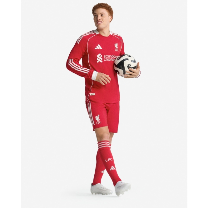 LFC Adidas メンズ 25/26 オーセンティックホームロングスリーブジャージ